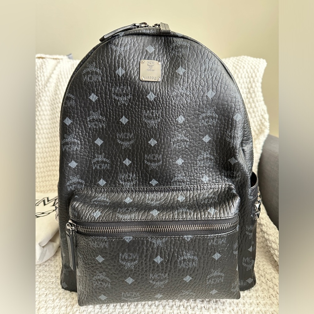 MCM Medium Stark Visetos Coated Canvas Backpack